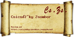 Csicsáky Zsombor névjegykártya