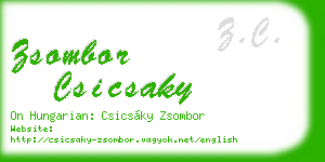 zsombor csicsaky business card